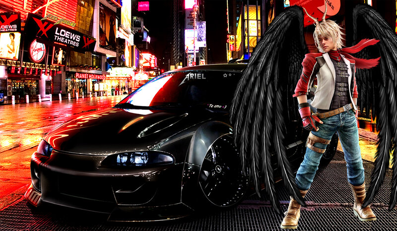 Angelic Character with Wings — Black