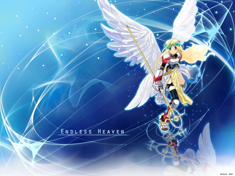 Angelic Character with Wings — Blue, Serene
