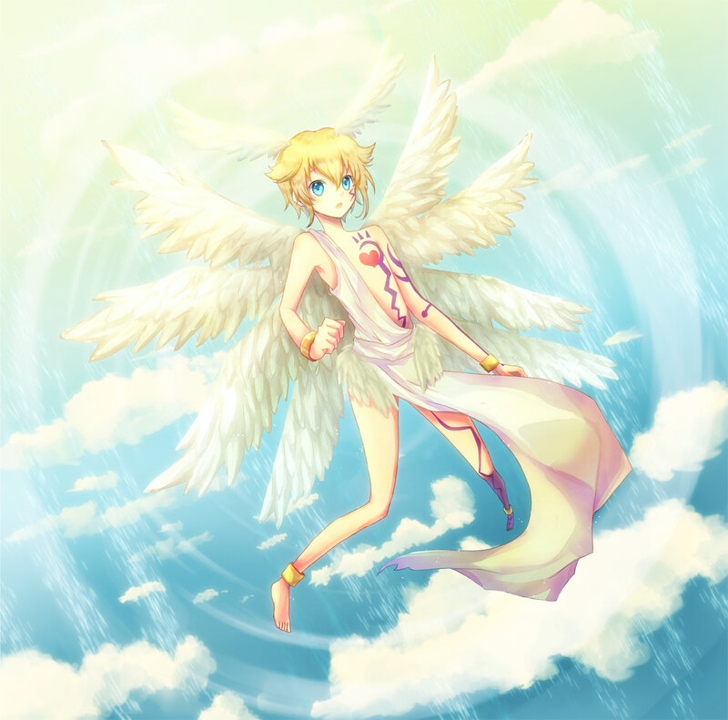 Angelic Character with Wings — Blue