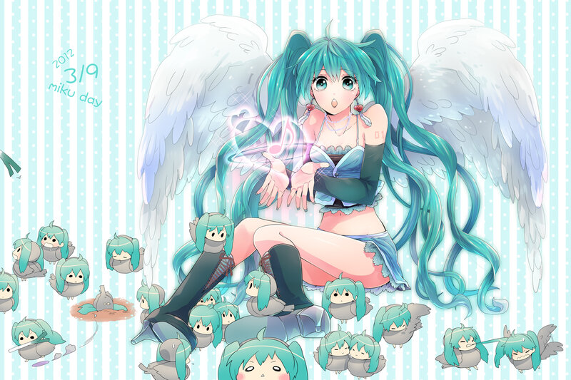 Angelic Character with Wings — Cyan