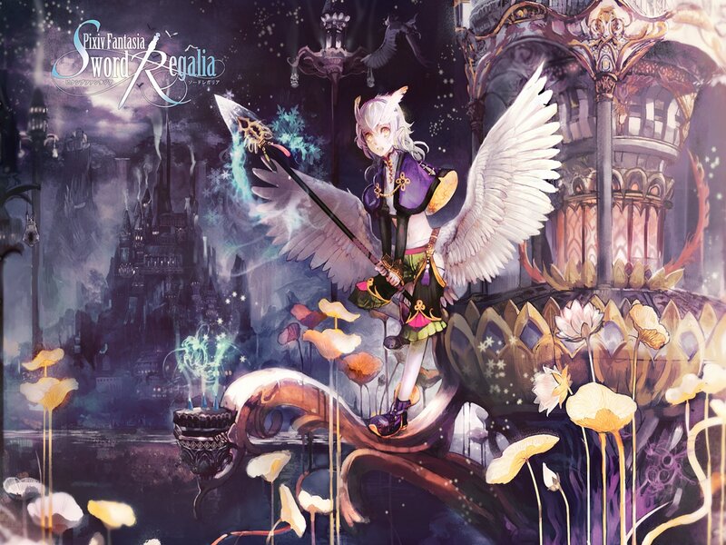 Angelic Character with Wings — Purple