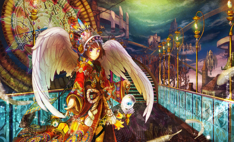 Angelic Character with Wings — Red