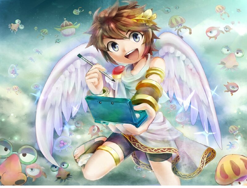 Angelic Character with Wings — White, Playful