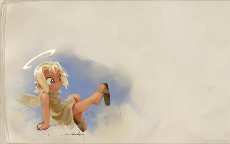 angelic child in clouds