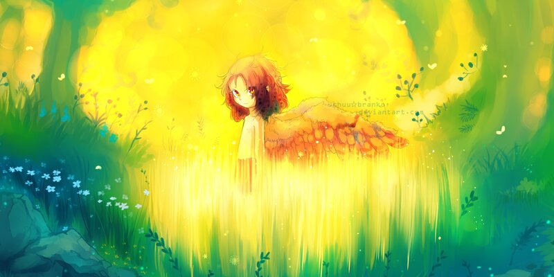 Angelic Child in Field