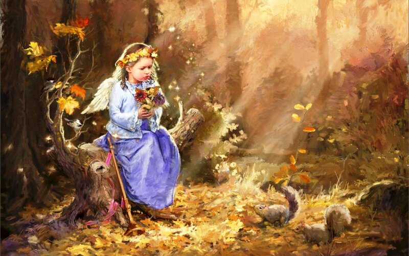 Angelic Child in Forest