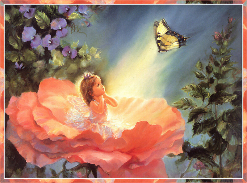 Angelic Child on Flower