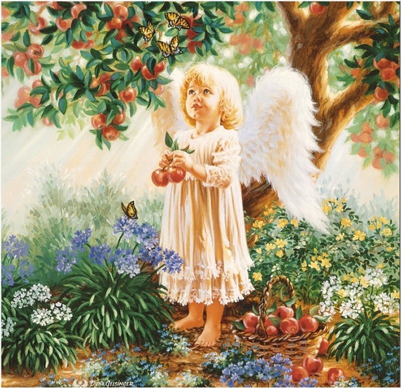 Angelic Child with Apples