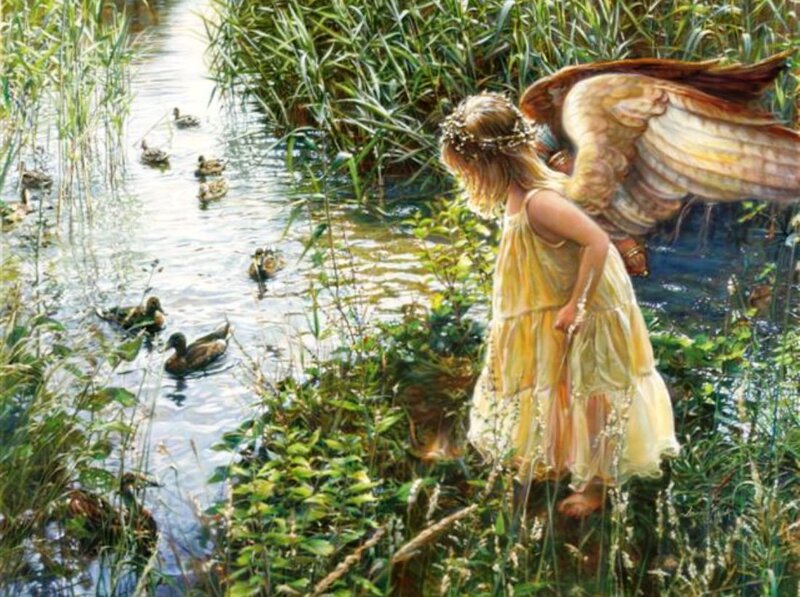Angelic Child with Ducks