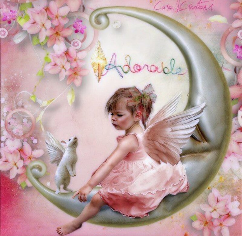 Angelic Child with Wings — Pink