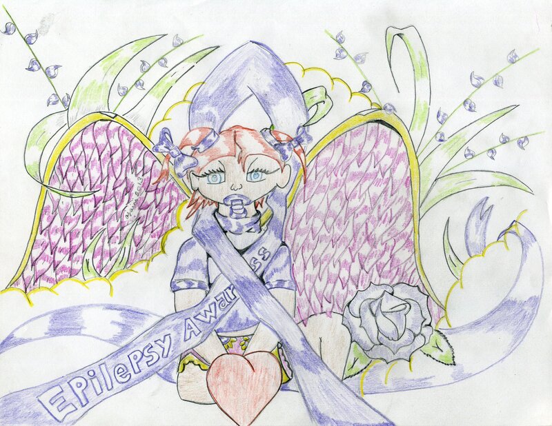 Angelic Child with Wings — Purple