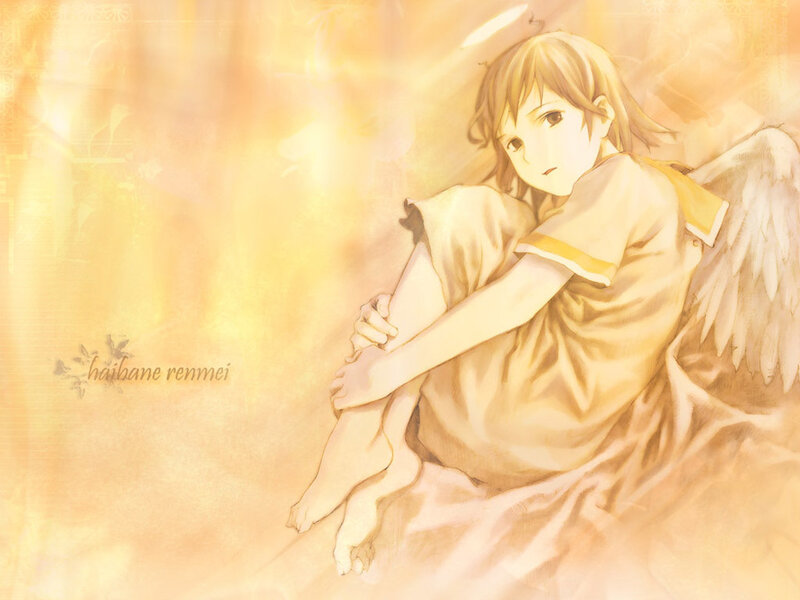 Angelic Child with Wings — Yellow, Serene
