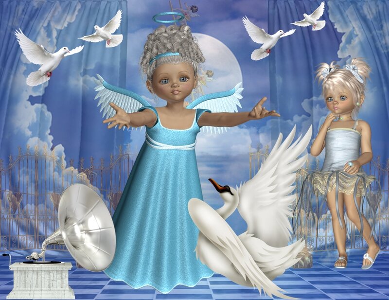 Angelic Children with Birds