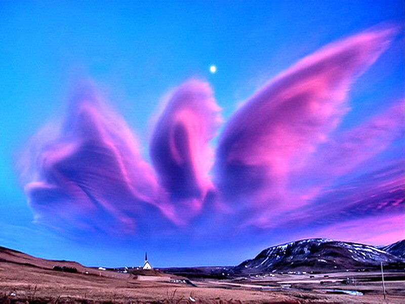 Angelic Clouds over Church