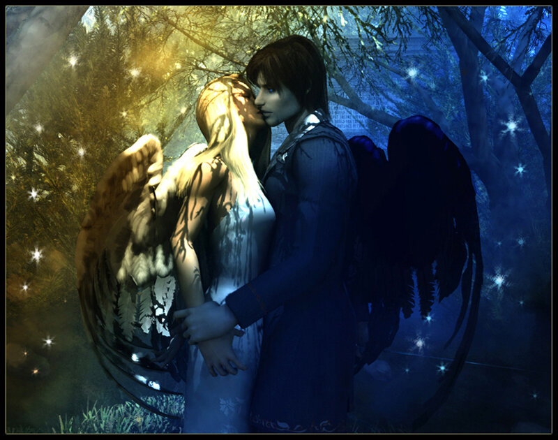angelic couple in forest