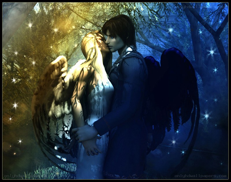 angelic couple in forest