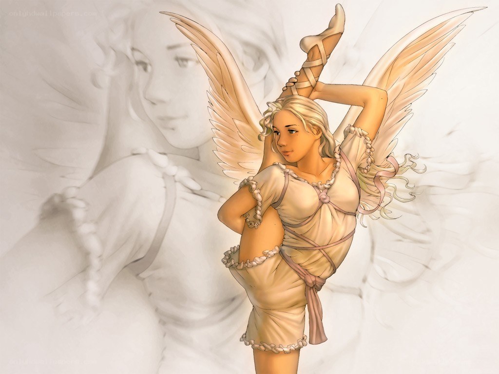 angelic dancer with wings