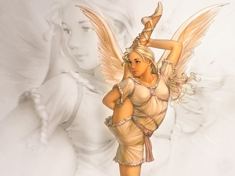 angelic dancer with wings
