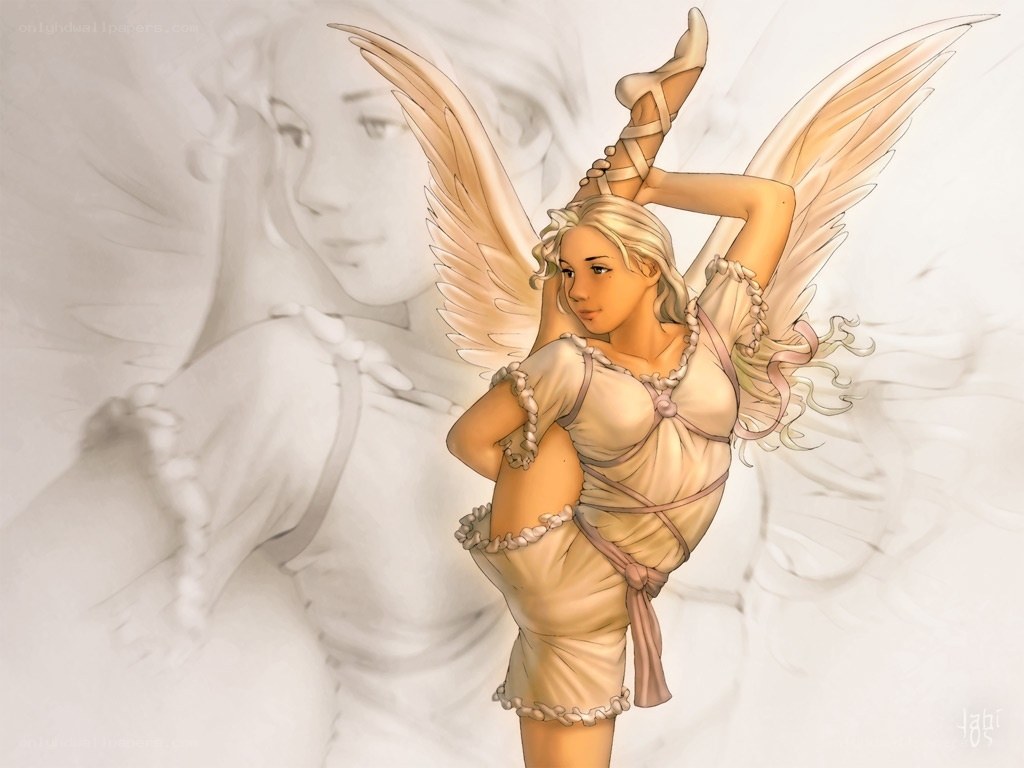 angelic dancer with wings