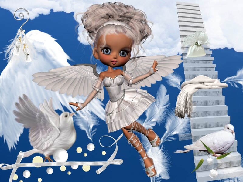 Angelic Doll with Wings — Blue