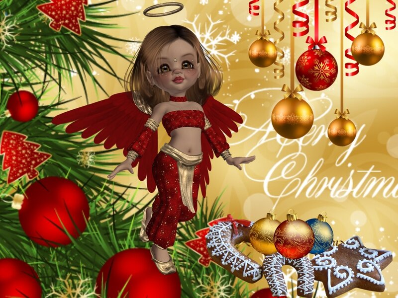 Angelic Doll with Wings — Red