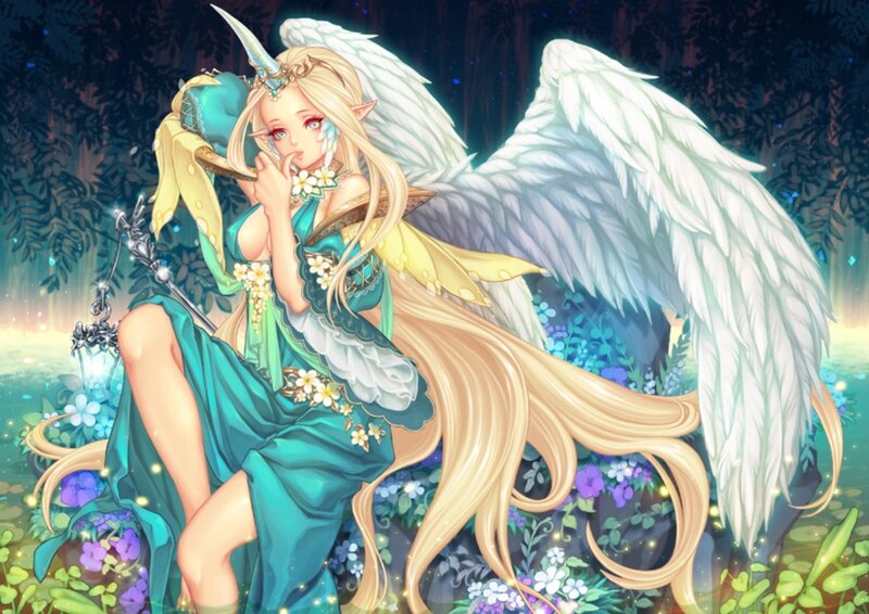 Angelic Elf Woman — Green