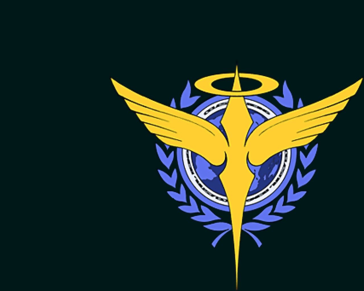 angelic emblem with wings