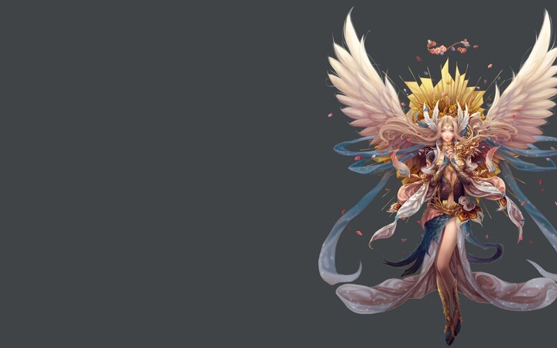 Angelic Female Character — White, Serene, Digital Art