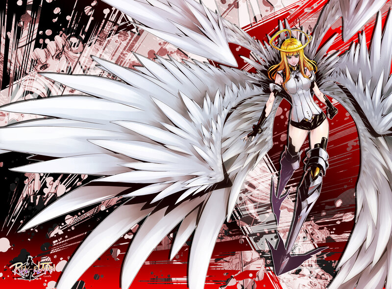 Angelic Female Warrior — White, Dramatic