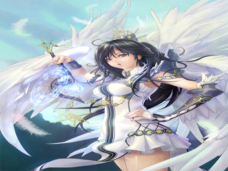 Angelic Female Warrior — White