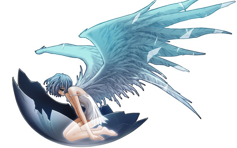 angelic figure emerging from egg