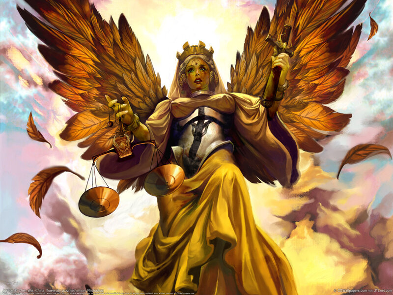 Angelic Figure Holding Scales