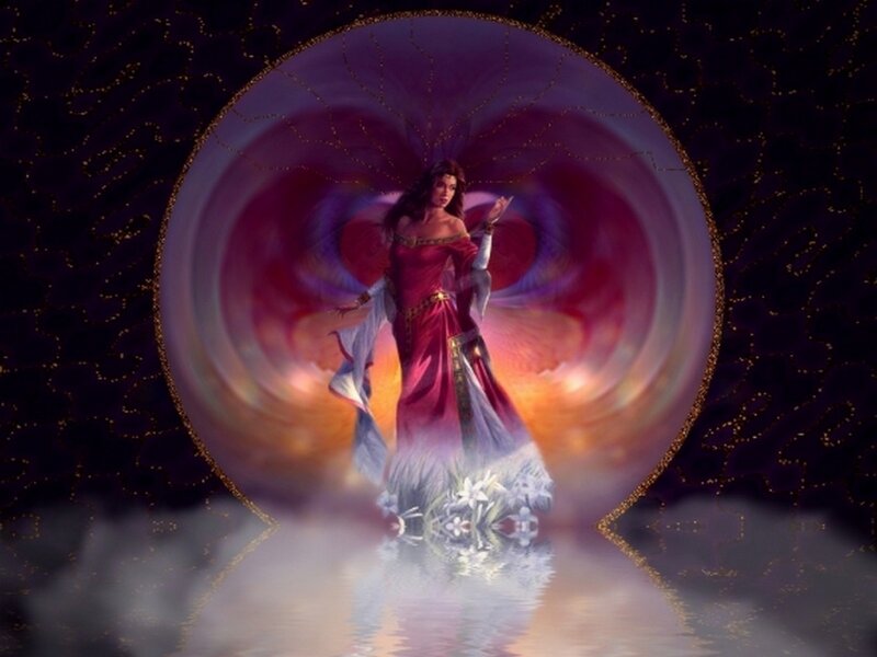 angelic figure in a mystical portal