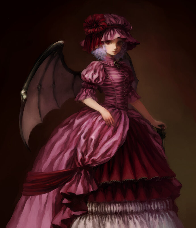angelic figure in a pink dress