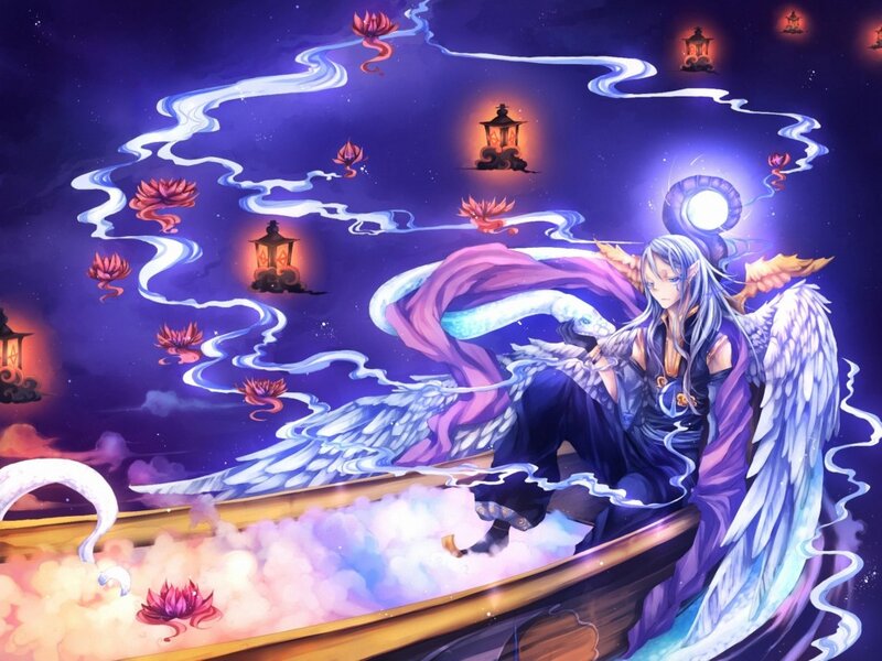 Angelic Figure in Boat