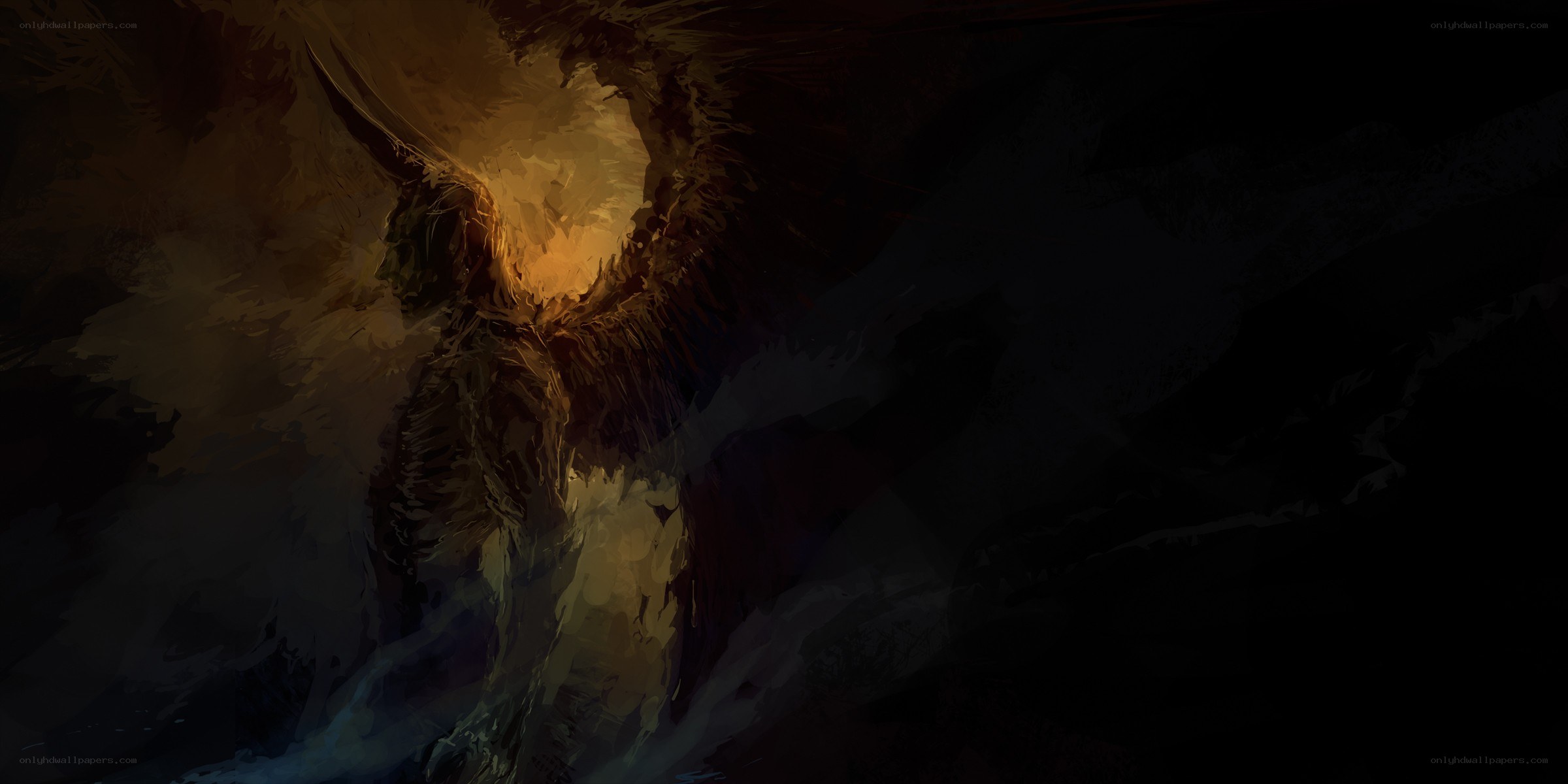 angelic figure in dark light