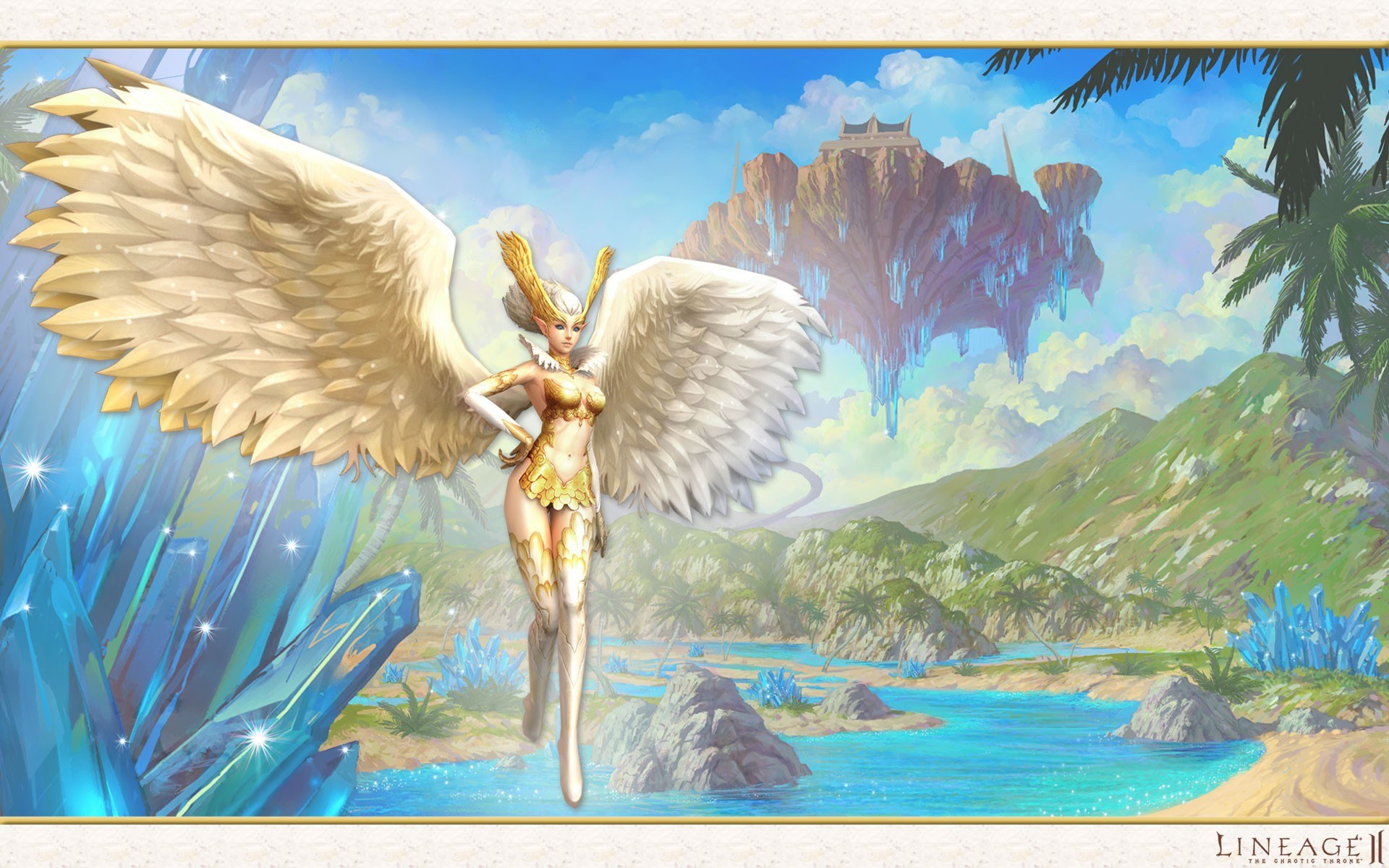 angelic figure in fantasy landscape