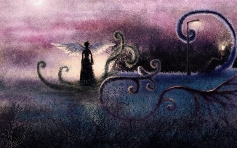 Angelic Figure in Field — Purple