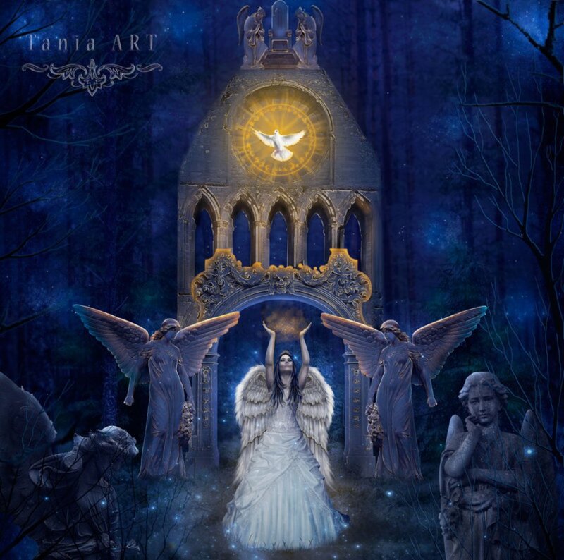 Angelic Figure in Forest — Blue