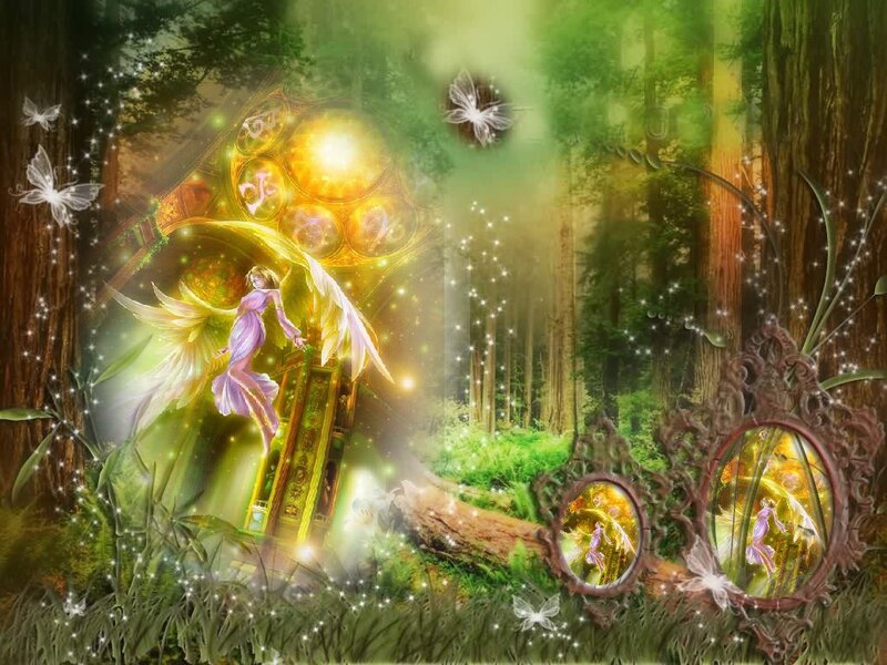 Angelic Figure in Forest — Green