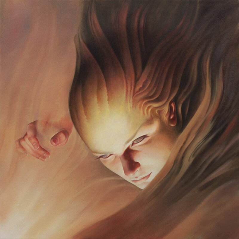 angelic figure in golden light