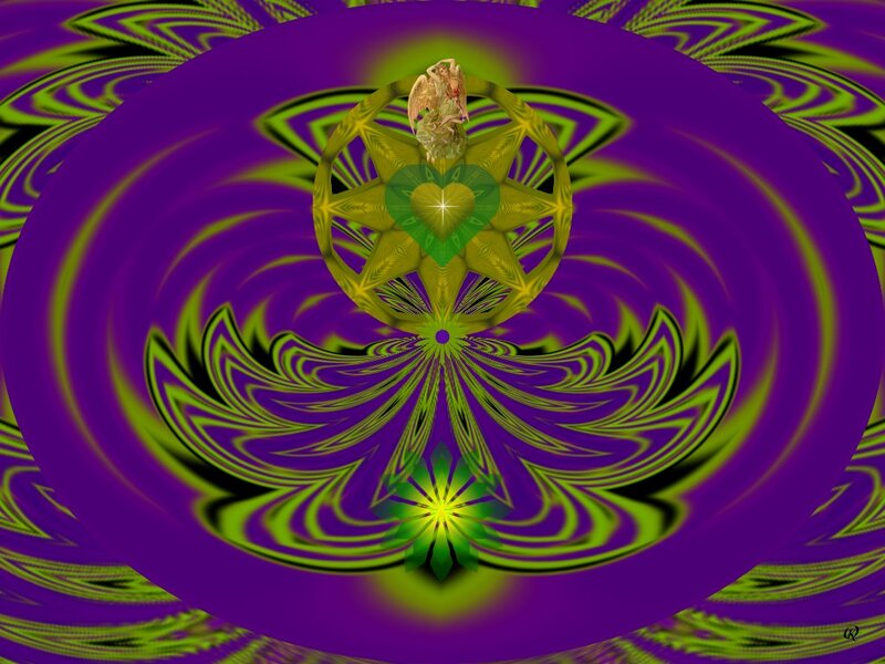 Angelic Figure in Mandala — Purple