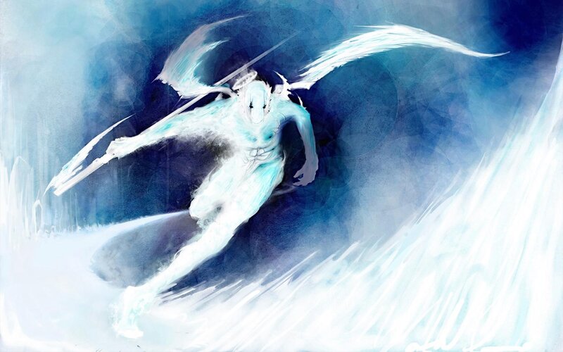 angelic figure in motion