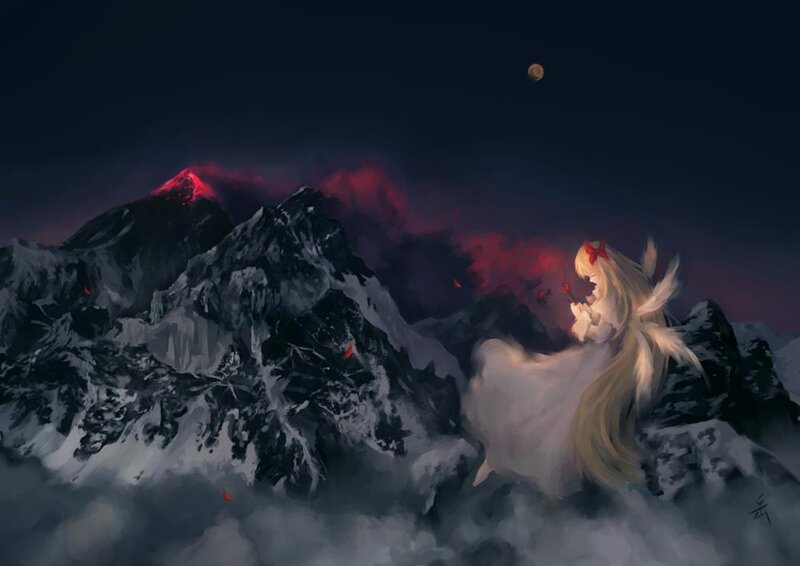 Angelic Figure in Mountains