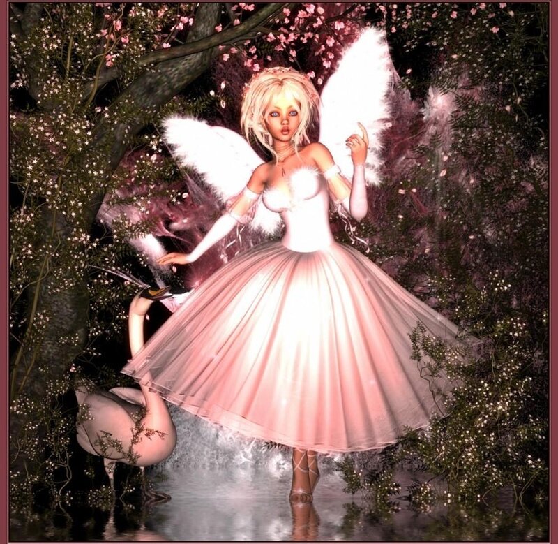 Angelic Figure in Pink Dress