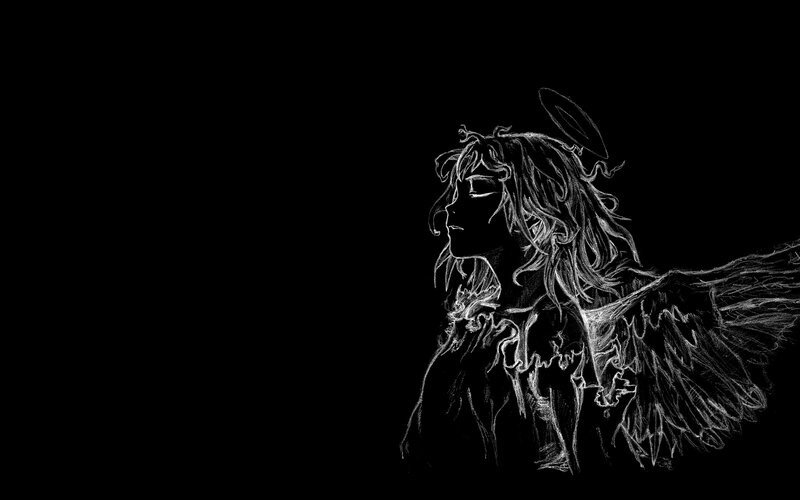angelic figure in silhouette