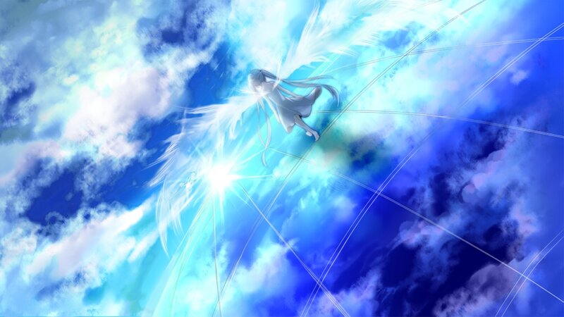 Angelic Figure in Sky — Blue