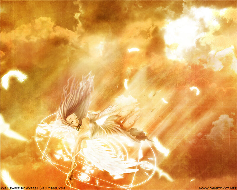 Angelic Figure in Sky — Orange