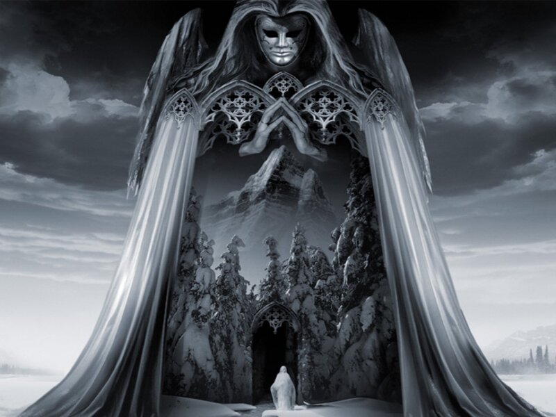 Angelic Figure in Snow — Black