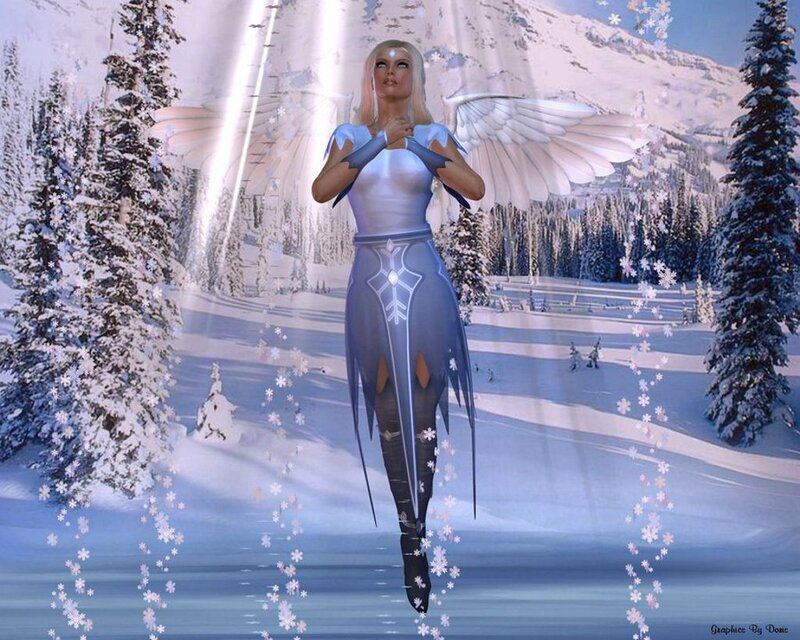 Angelic Figure in Snow — White, Serene